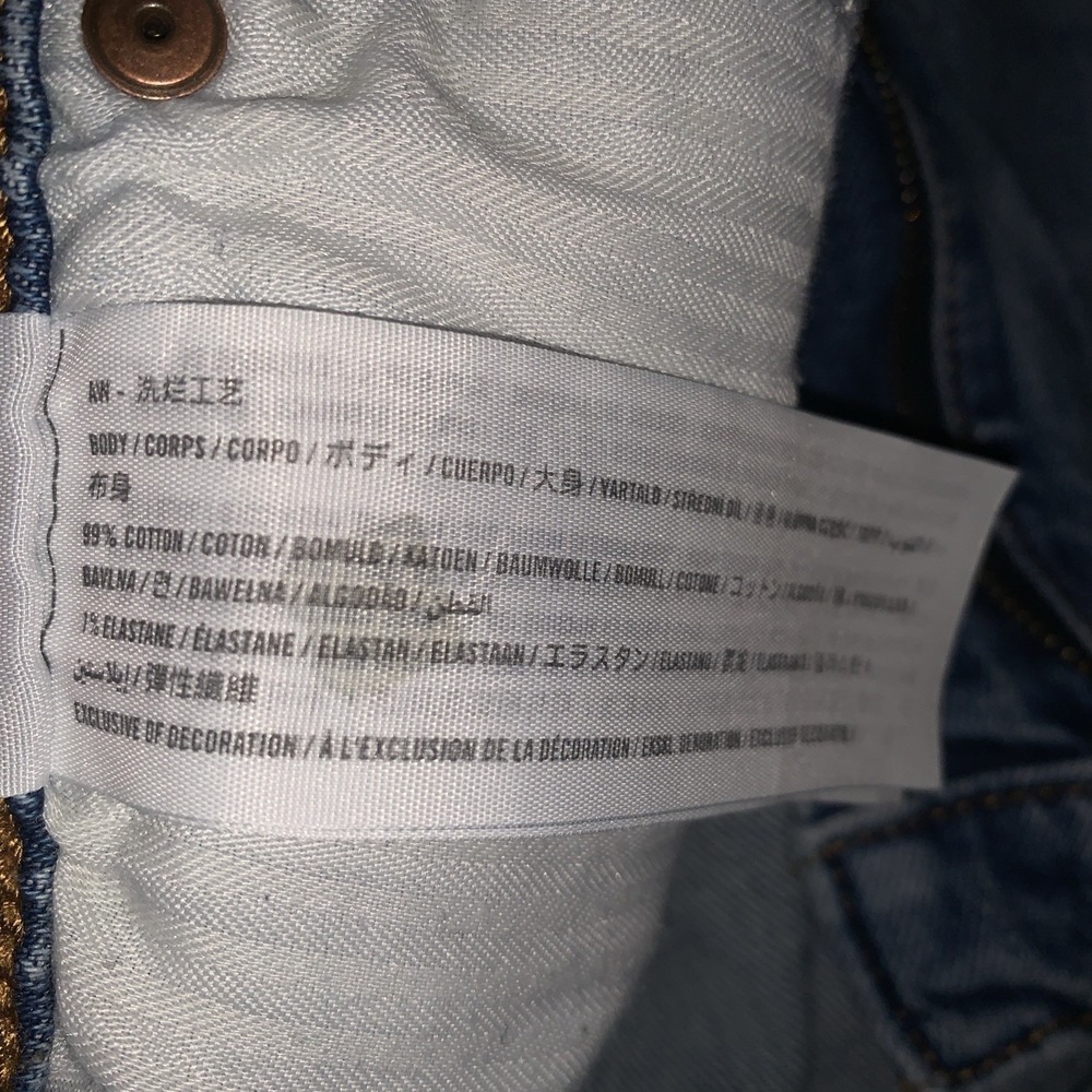 ABERCROMBIE & FITCH Mom Shorts Womens 28/6 Blue Denim High Rise Cut‎ Off Raw Hem - Picture 8 of 8